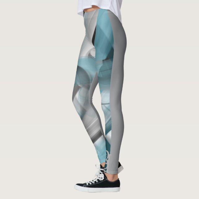 Leggings Leggencias Fitness Resumen Océano azul Art (Izquierda)