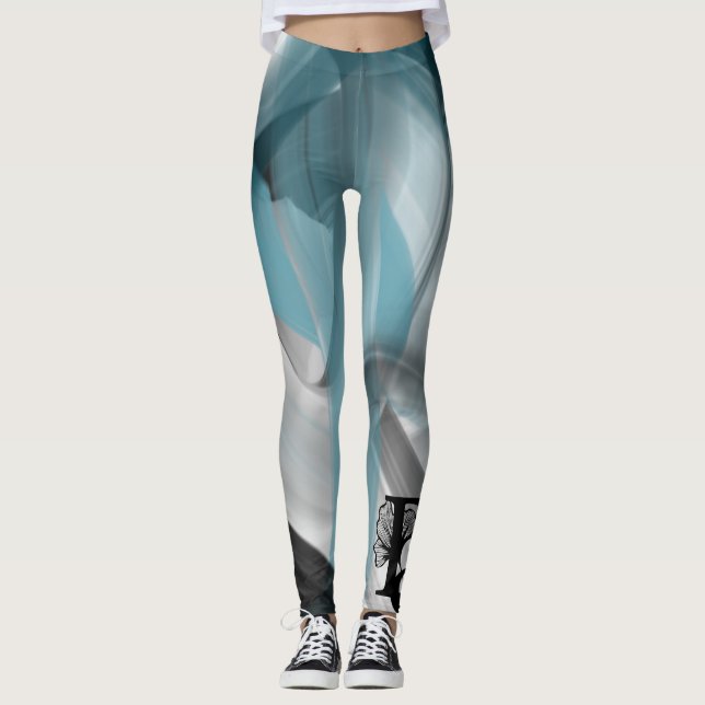 Leggings Leggencias Fitness Resumen Océano azul Art (Anverso)