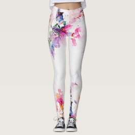 Leggings Leggencias florales de color de agua