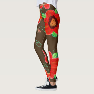 Leggings Leggencias floreadas de chocolate