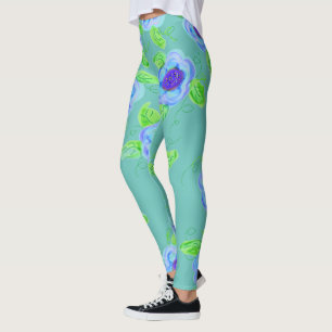 Leggings Leggencias floridas Aqua