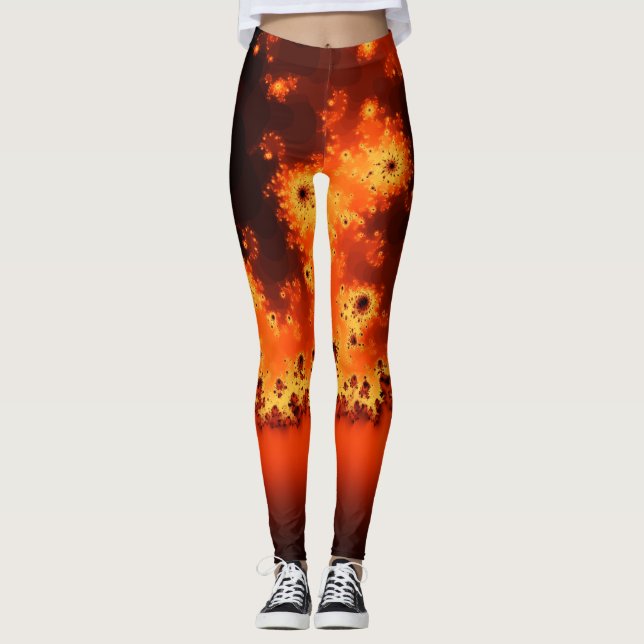 Leggings Leggencias fractales con bengalas solares (Anverso)