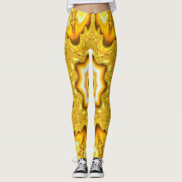Leggings Leggencias fractales de estrella dorada