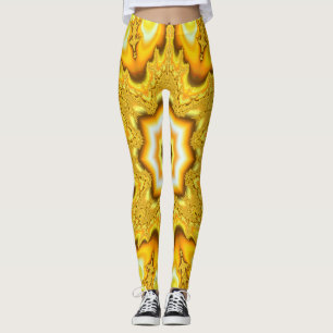 Leggings Leggencias fractales de estrella dorada