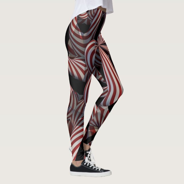 Leggings Leggencias fractales de feriado de menta torcida (Derecha)