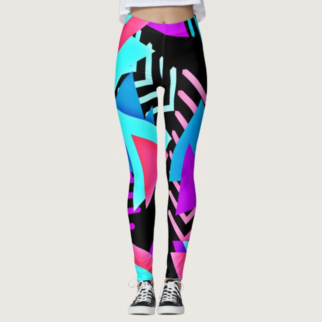 Leggings Leggencias geométricas coloridas (Anverso)