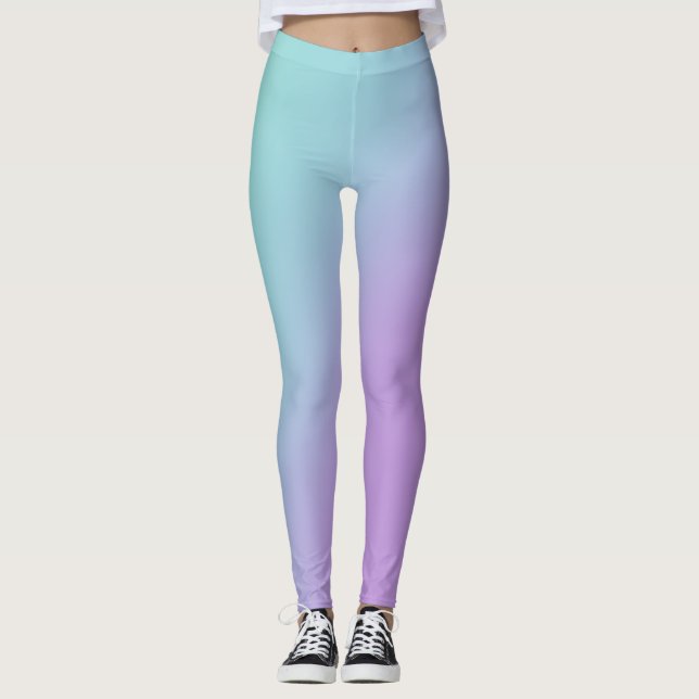 Leggings Leggencias gradientes de pasto púrpura suave (Anverso)