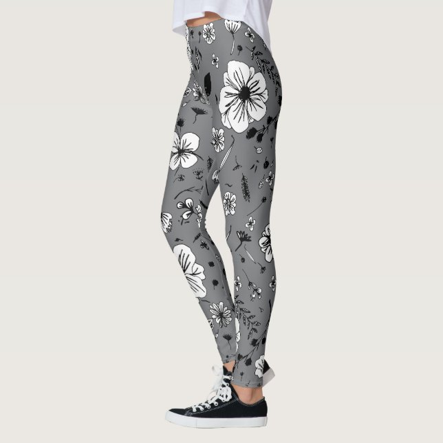 Leggings Leggencias grises florales (Izquierda)