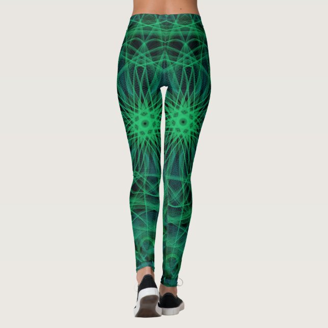 Leggings Leggencias inspiradas en Mandala verde y negra (Reverso)
