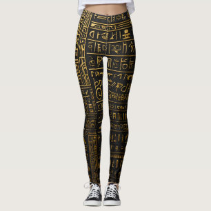 Leggings Leggencias jeroglíficas de oro egipcias