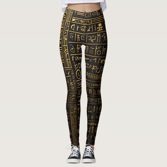 Leggings Leggencias jeroglíficas de oro egipcias (Anverso)