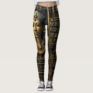 Leggings Leggencias jeroglíficas de oro egipcias