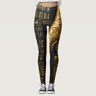 Leggings Leggencias jeroglíficas de oro egipcias