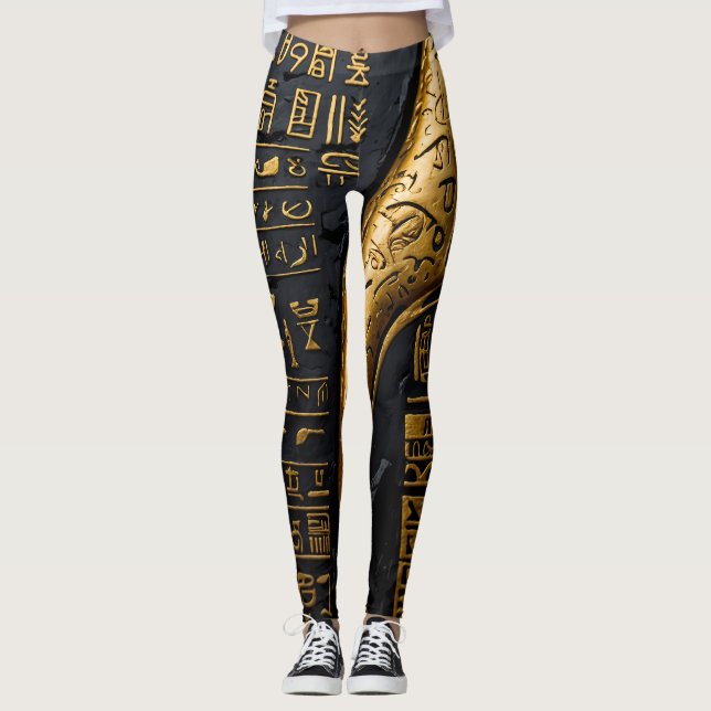 Leggings Leggencias jeroglíficas de oro egipcias (Anverso)