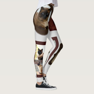 Leggings Leggencias lúdicas de la familia de gatos siameses