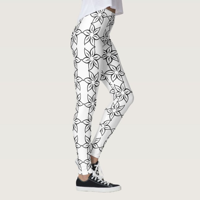 Leggings Leggencias modernas de motivos florales en blanco  (Derecha)