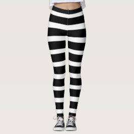 Leggings Leggencias modernas de rayas blancas y negras
