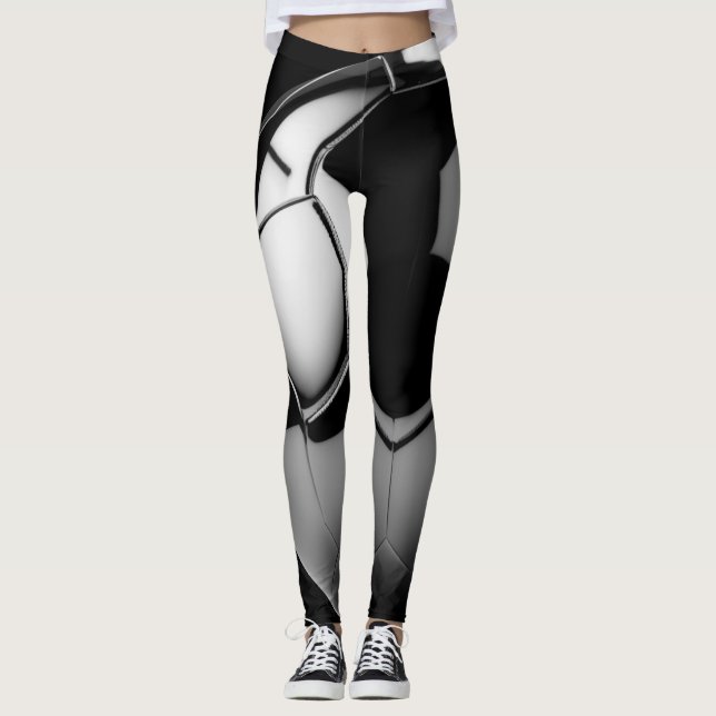 Leggings Leggencias modernas en blanco y negro (Anverso)
