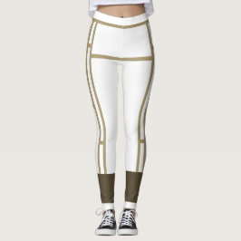 Leggings Leggencias Mondrian Inspirado Beige Blanco 3