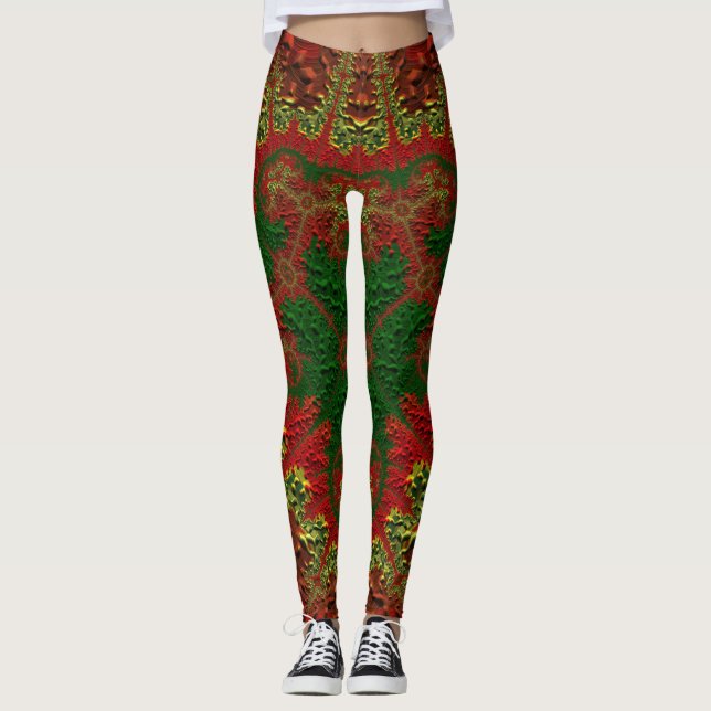 Leggings Leggencias ~ Navidades Oro Rojo y Verde (Anverso)
