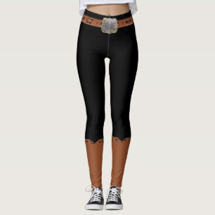 Leggings Leggencias Negras Con Cinturón Faux Y Boots De Co