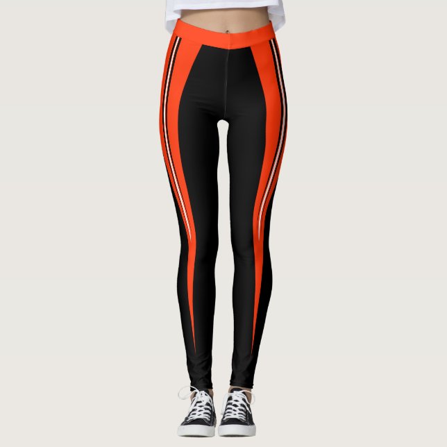 Leggings Leggencias negras y Naranjas (Anverso)