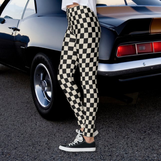 Leggings Leggencias negro y beige a cuadros (Subido por el creador)
