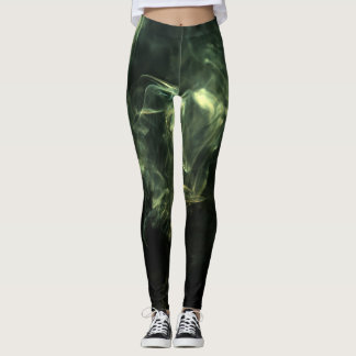 Leggings Leggencias Neon Green Smoke Design ambientado sobr