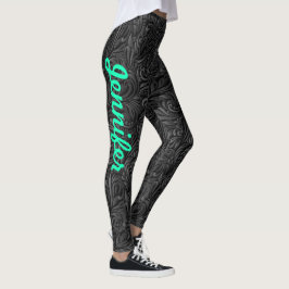 Leggings Leggencias NOMBRE Negro Paisley Ejercicio Pants