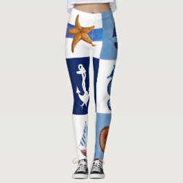 Leggings Leggencias oceánicas náuticas