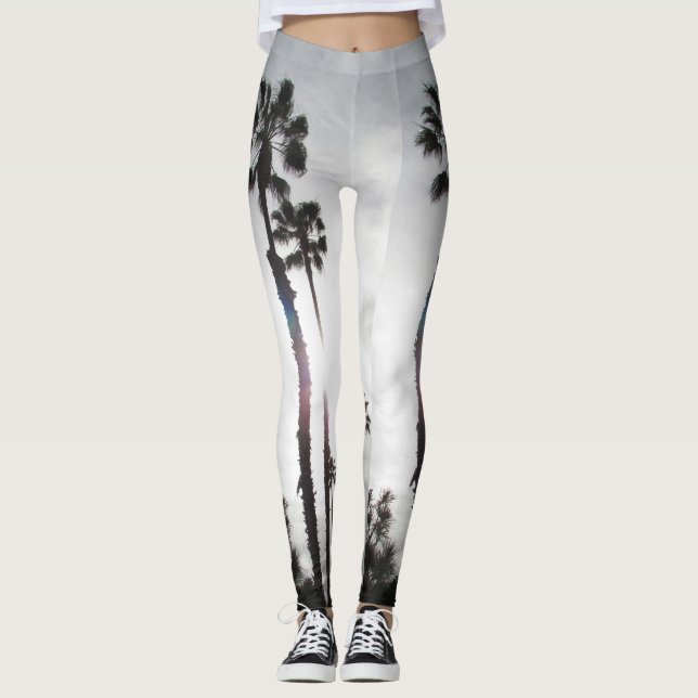 Leggings Leggencias - Palmeras iluminadas (Anverso)