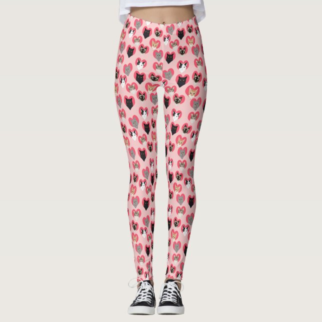 Leggings Leggencias para gatos Día de San Valentín (Anverso)