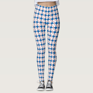 Leggings Leggencias patrióticas de béisbol rojo blanco
