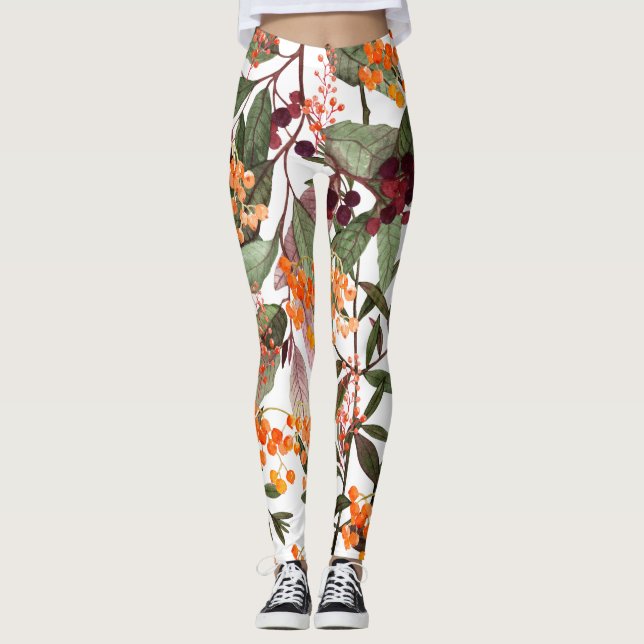 Leggings Leggencias - Patrón de acuarela floral (Anverso)
