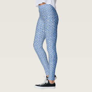 Leggings Leggencias - Patrón de hexágono azul