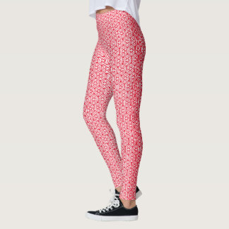 Leggings Leggencias - Patrón de hexágono rojo