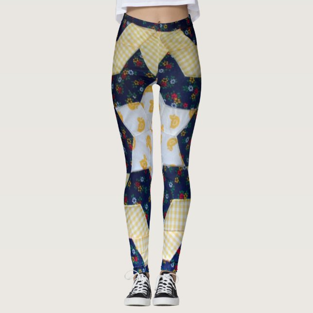 Leggings Leggencias - Patrón de inclinación de flor de estr (Anverso)