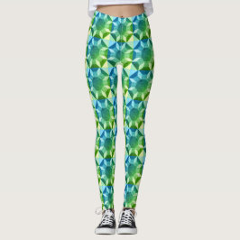Leggings Leggencias - Patrón de inclinación en azul y verde
