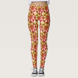 Leggings Leggencias - Patrón de inclinación en rojos y amar