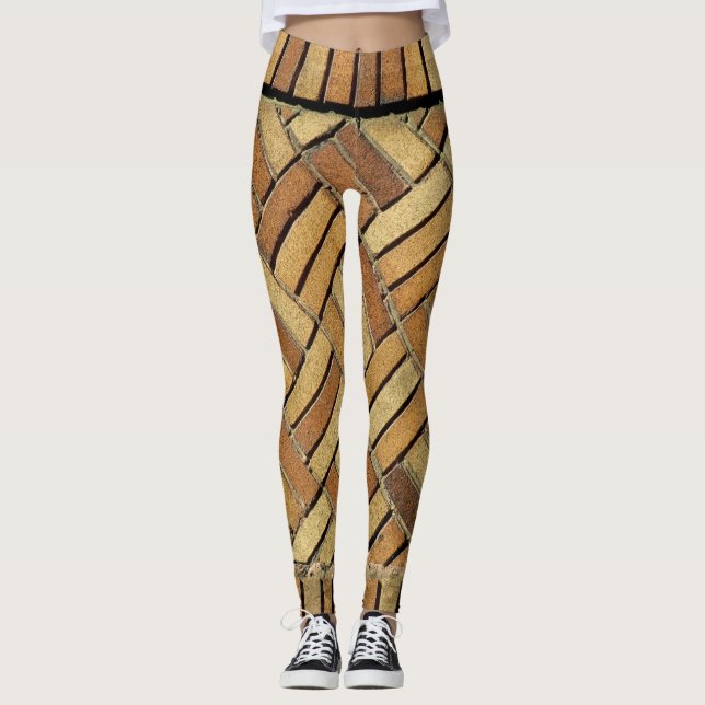 Leggings Leggencias - Patrón de ladrillo trenzado (Anverso)