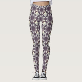 Leggings Leggencias - Patrón de pliegues en morado y blanco