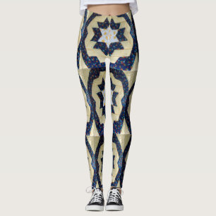 Leggings Leggencias - Patrón de tejido de flor estelar con 