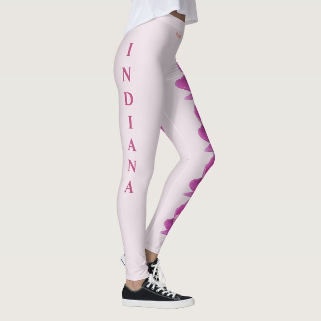 Leggings Leggencias Peony de flores rosadas del estado de I (Derecha)
