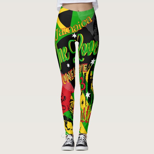 Leggings Leggencias rastas de reggae jamaiquino (Anverso)