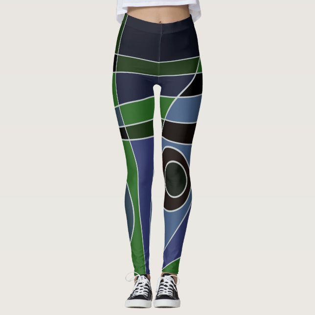 Leggings Leggencias Resumen Surfing Green Blue Black (Anverso)