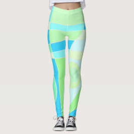 Leggings Leggencias Resumen Surfing Pastel Verde Azul
