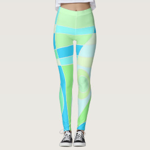Leggings Leggencias Resumen Surfing Pastel Verde Azul