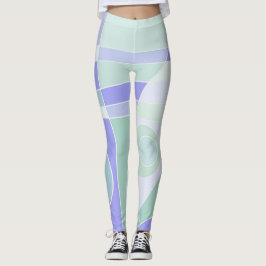 Leggings Leggencias Resumen Surfing Pastel Verde Púrpura