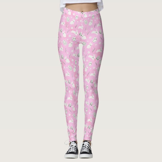 Leggings Leggencias rosa con estampado Bunny (Anverso)
