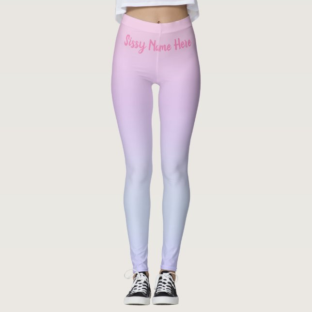 Leggings Leggencias rosadas de personalizable para masas su (Anverso)